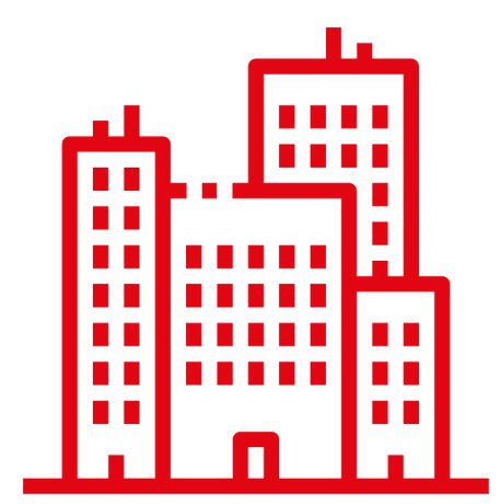 Range of commercial building types served by EA-RS fire and security services across the UK