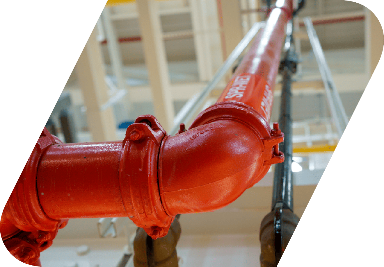 Wet riser installation in multi-storey commercial building by EA-RS