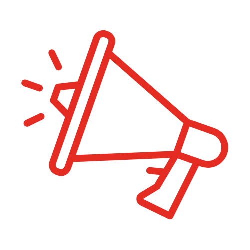 Alert system, red colour logo.