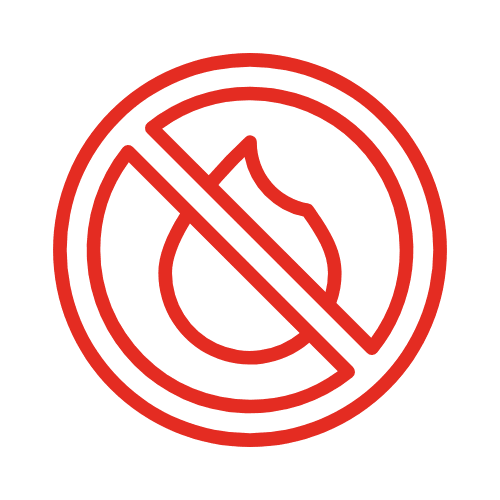 No fire, red colour level.
